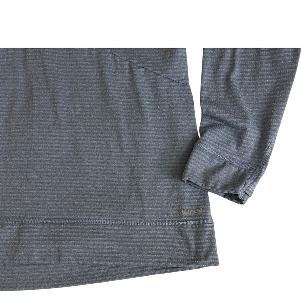 Eddie Bauer 1/4 Zip Pullover Women Blue Striped Running Large Long Sleeve - Picture 3 of 7